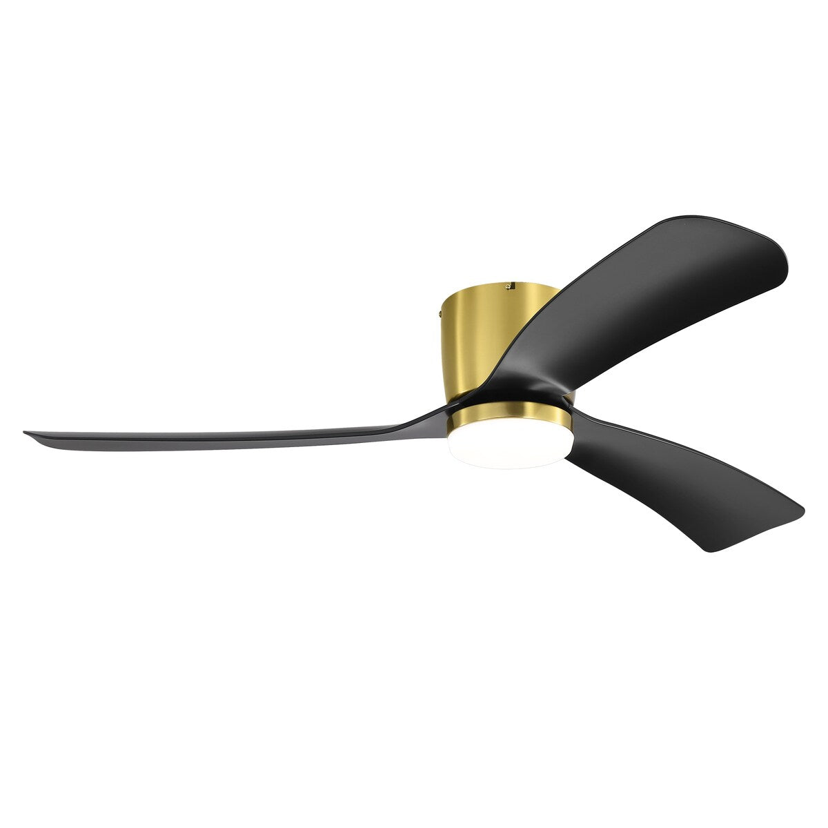 Ventilateur de plafond LED à encastrer de 52 pouces noir/blanc avec éclairage et télécommande (3 pales)