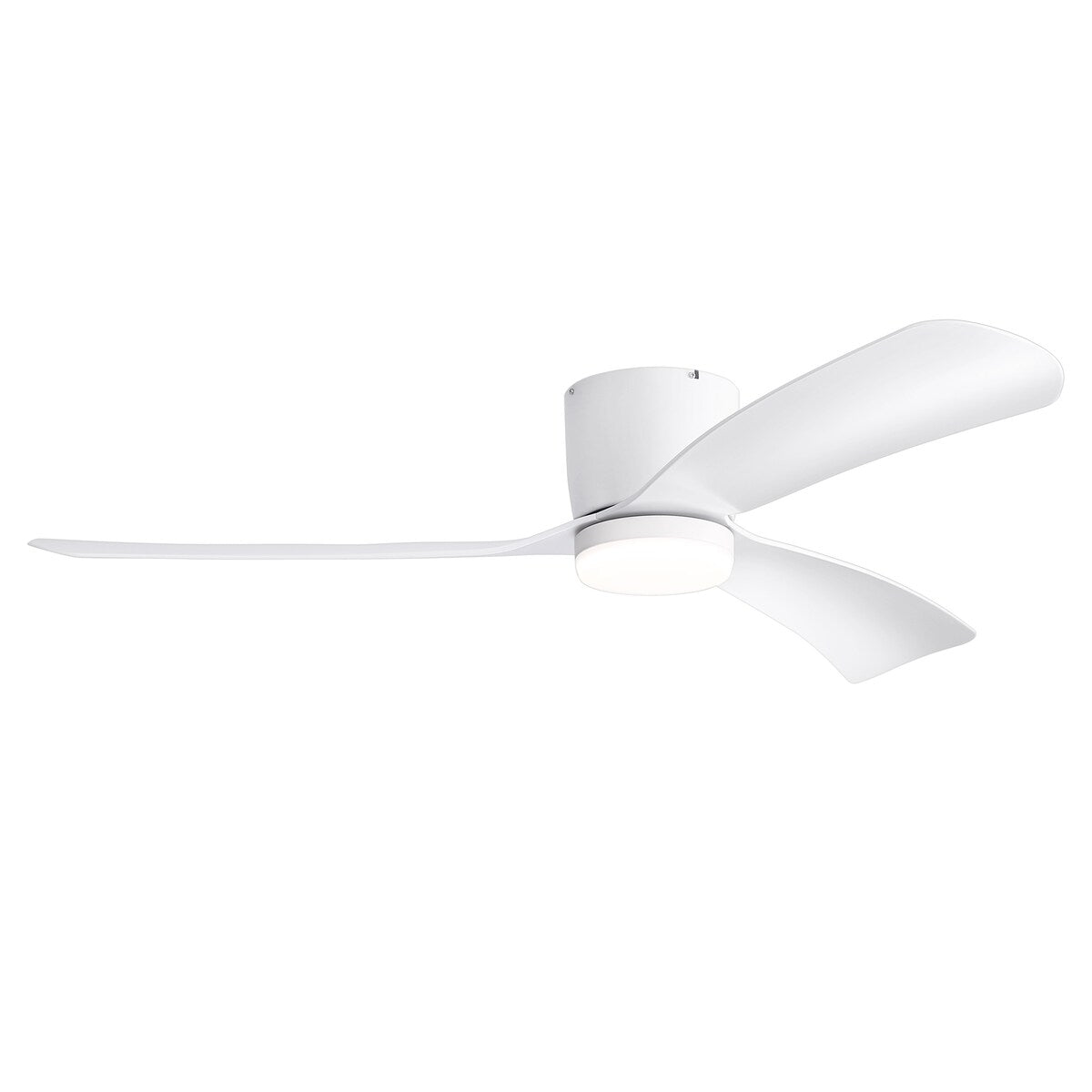Ventilateur de plafond LED à encastrer de 52 pouces noir/blanc avec éclairage et télécommande (3 pales)