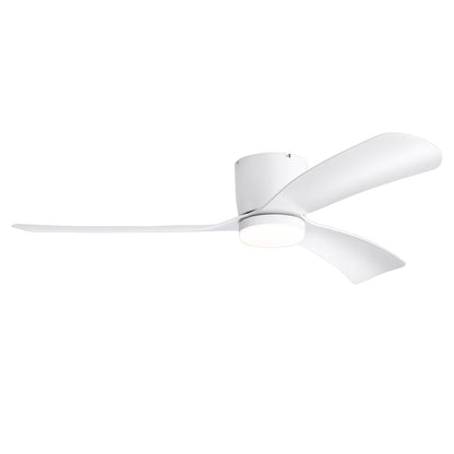 Ventilateur de plafond LED à encastrer de 52 pouces noir/blanc avec éclairage et télécommande (3 pales)