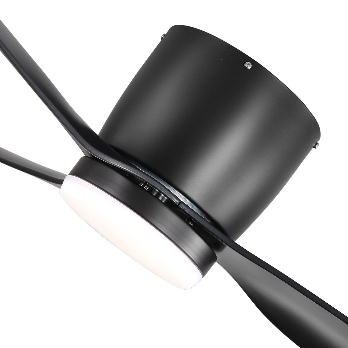 Ventilateur de plafond LED à encastrer de 52 pouces noir/blanc avec éclairage et télécommande (3 pales)