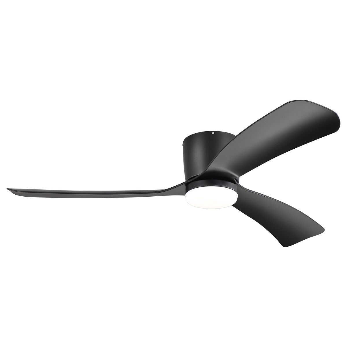 Ventilateur de plafond LED à encastrer de 52 pouces noir/blanc avec éclairage et télécommande (3 pales)