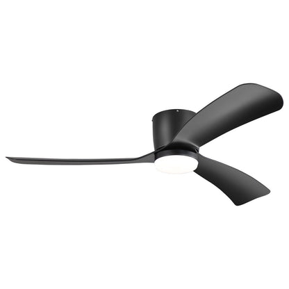 Ventilateur de plafond LED à encastrer de 52 pouces noir/blanc avec éclairage et télécommande (3 pales)