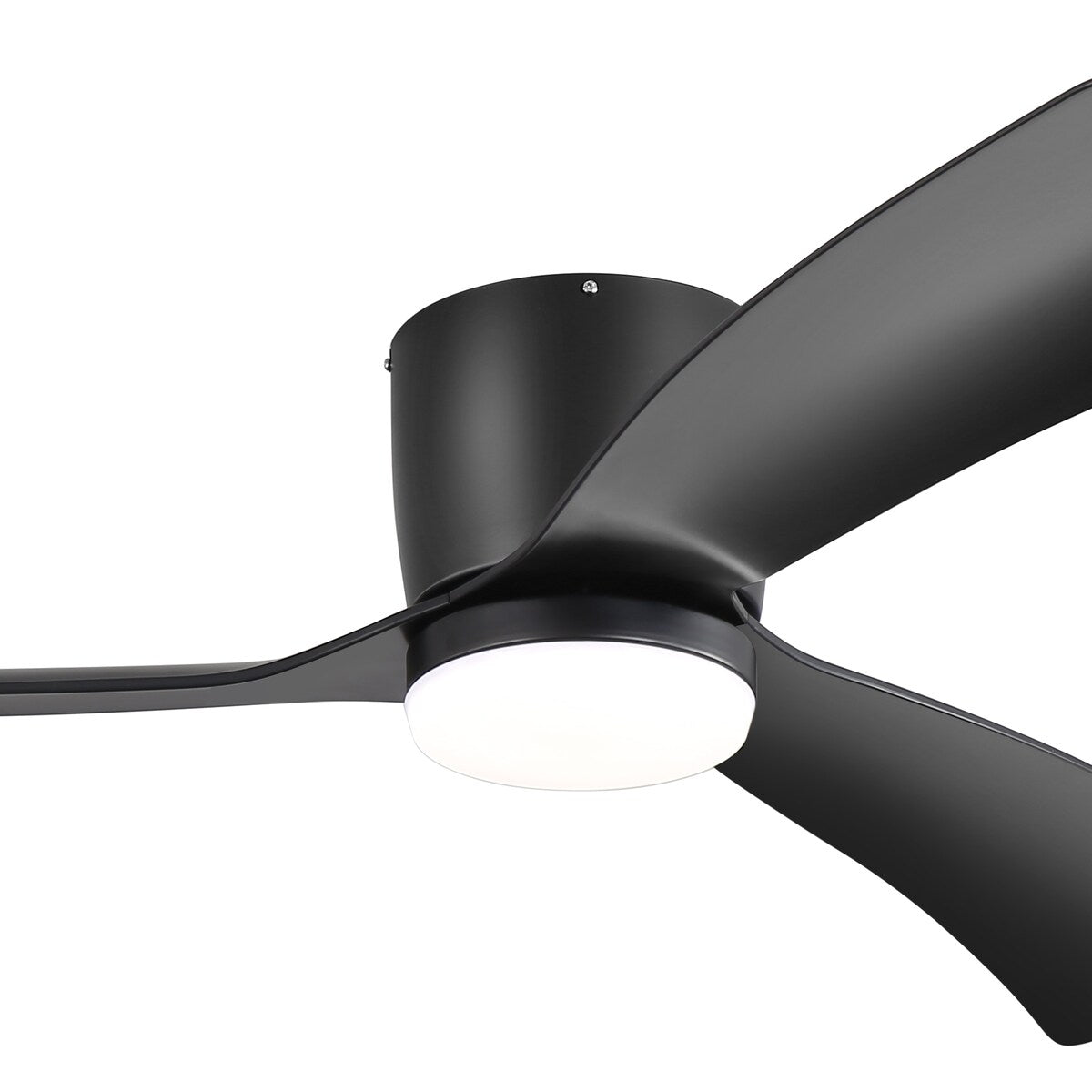 Ventilateur de plafond LED à encastrer de 52 pouces noir/blanc avec éclairage et télécommande (3 pales)