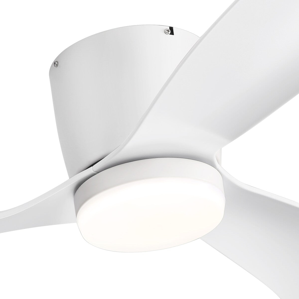 Ventilateur de plafond LED à encastrer de 52 pouces noir/blanc avec éclairage et télécommande (3 pales)