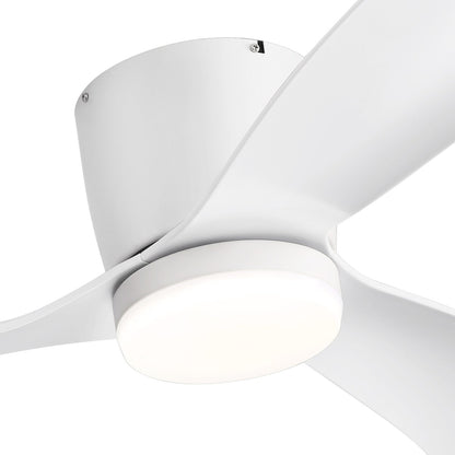 Ventilateur de plafond LED à encastrer de 52 pouces noir/blanc avec éclairage et télécommande (3 pales)