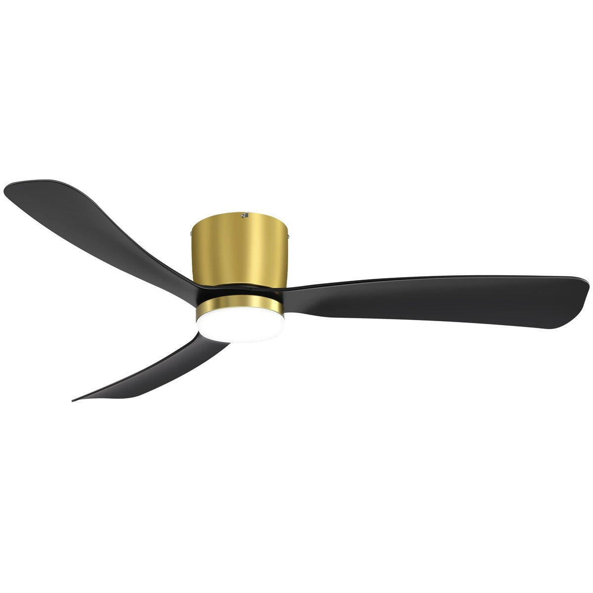 Ventilateur de plafond LED à encastrer de 52 pouces noir/blanc avec éclairage et télécommande (3 pales)