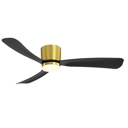 Ventilateur de plafond LED à encastrer de 52 pouces noir/blanc avec éclairage et télécommande (3 pales)