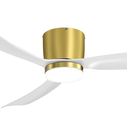 Ventilateur de plafond LED à encastrer de 52 pouces noir/blanc avec éclairage et télécommande (3 pales)