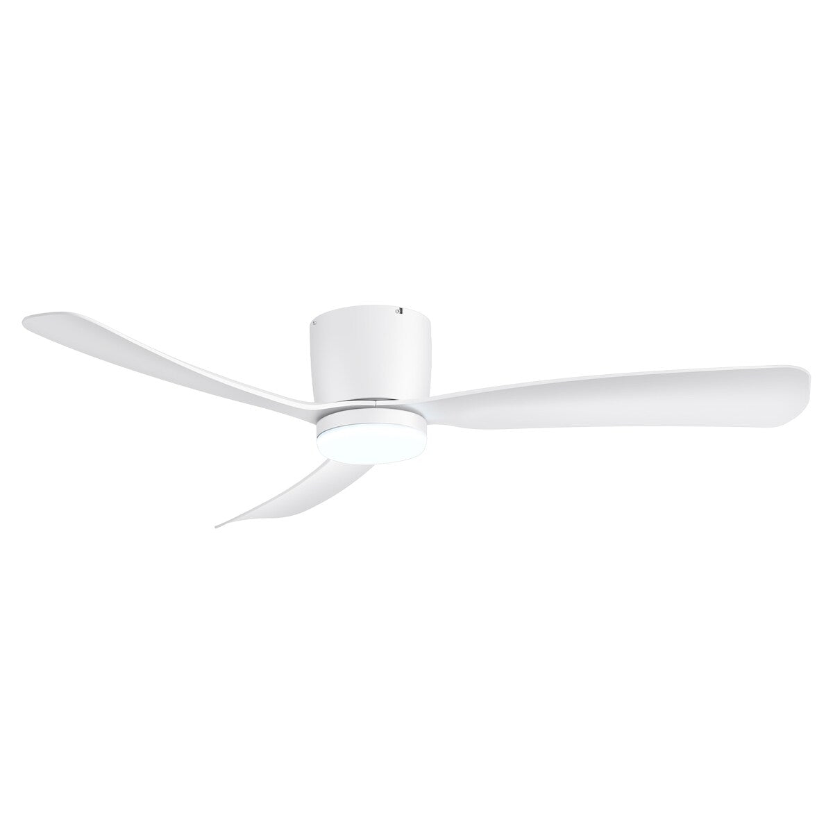 Ventilateur de plafond LED à encastrer de 52 pouces noir/blanc avec éclairage et télécommande (3 pales)