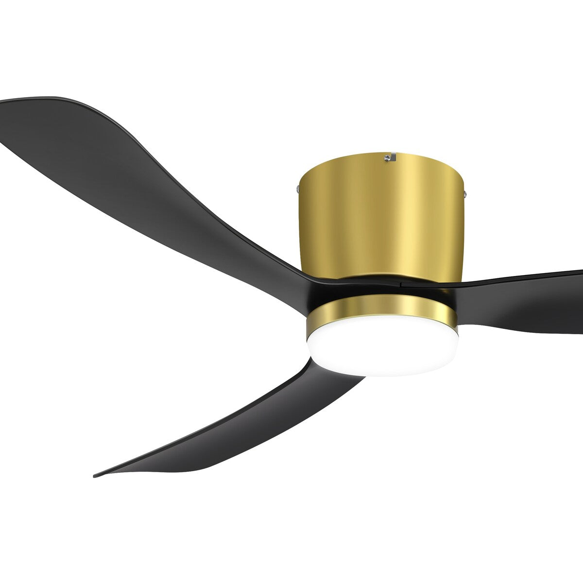 Ventilateur de plafond LED à encastrer de 52 pouces noir/blanc avec éclairage et télécommande (3 pales)