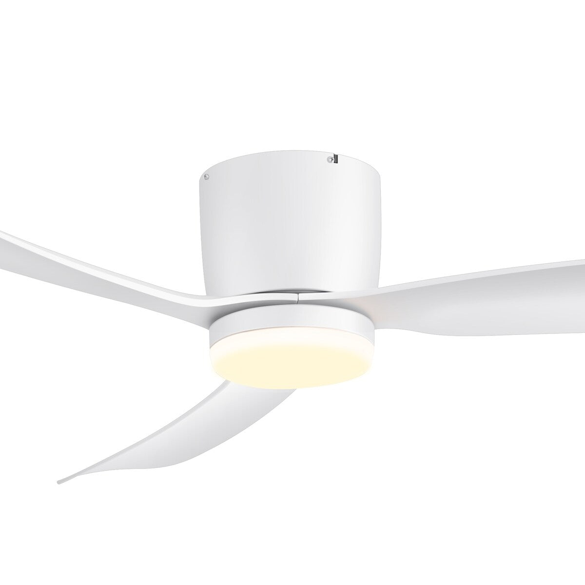 Ventilateur de plafond LED à encastrer de 52 pouces noir/blanc avec éclairage et télécommande (3 pales)
