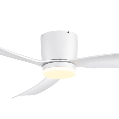 Ventilateur de plafond LED à encastrer de 52 pouces noir/blanc avec éclairage et télécommande (3 pales)