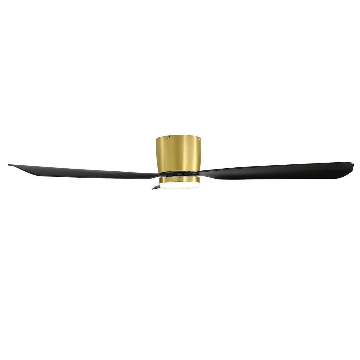 Ventilateur de plafond LED à encastrer de 52 pouces noir/blanc avec éclairage et télécommande (3 pales)