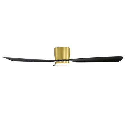 Ventilateur de plafond LED à encastrer de 52 pouces noir/blanc avec éclairage et télécommande (3 pales)