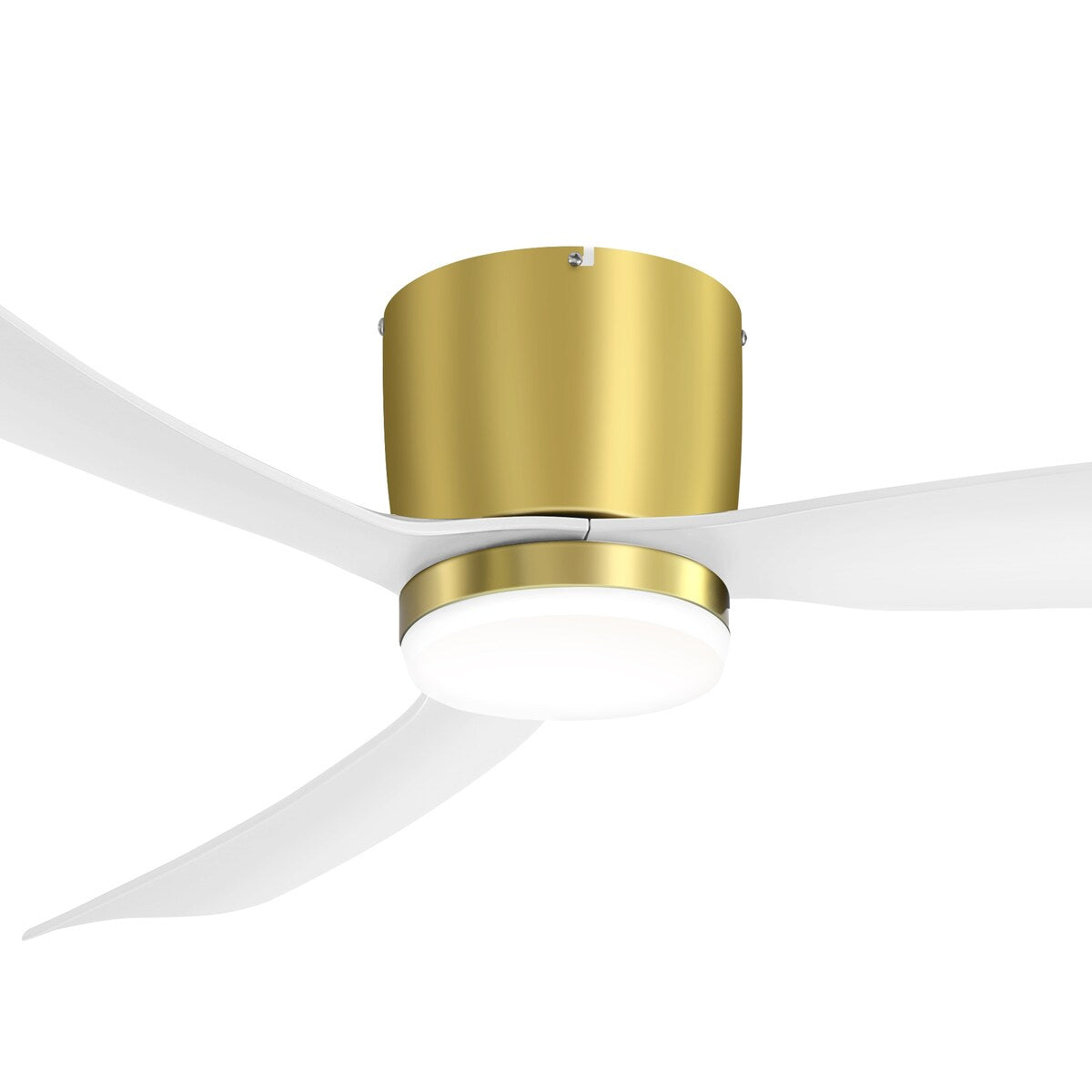 Ventilateur de plafond LED à encastrer de 52 pouces noir/blanc avec éclairage et télécommande (3 pales)