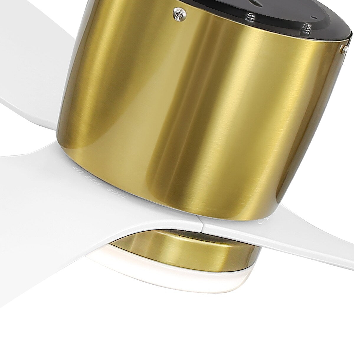 Ventilateur de plafond LED à encastrer de 52 pouces noir/blanc avec éclairage et télécommande (3 pales)