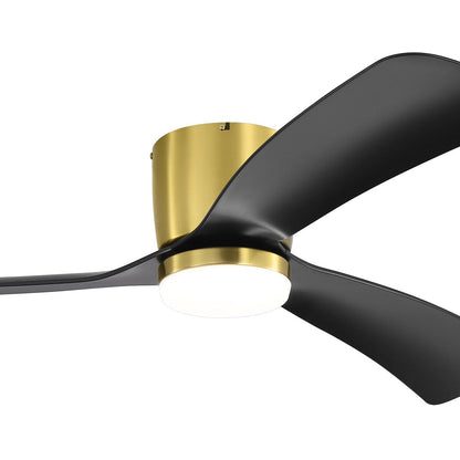 Ventilateur de plafond LED à encastrer de 52 pouces noir/blanc avec éclairage et télécommande (3 pales)