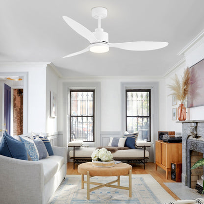 Ventilateur de plafond LED 52 pouces avec éclairage et télécommande (3 pales)