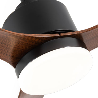 Ventilateur de plafond LED 52 pouces avec éclairage et télécommande (3 pales)