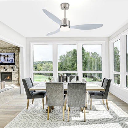 Ventilateur de plafond LED 52 pouces avec éclairage et télécommande (3 pales)