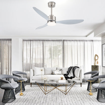 Ventilateur de plafond LED 52 pouces avec éclairage et télécommande (3 pales)