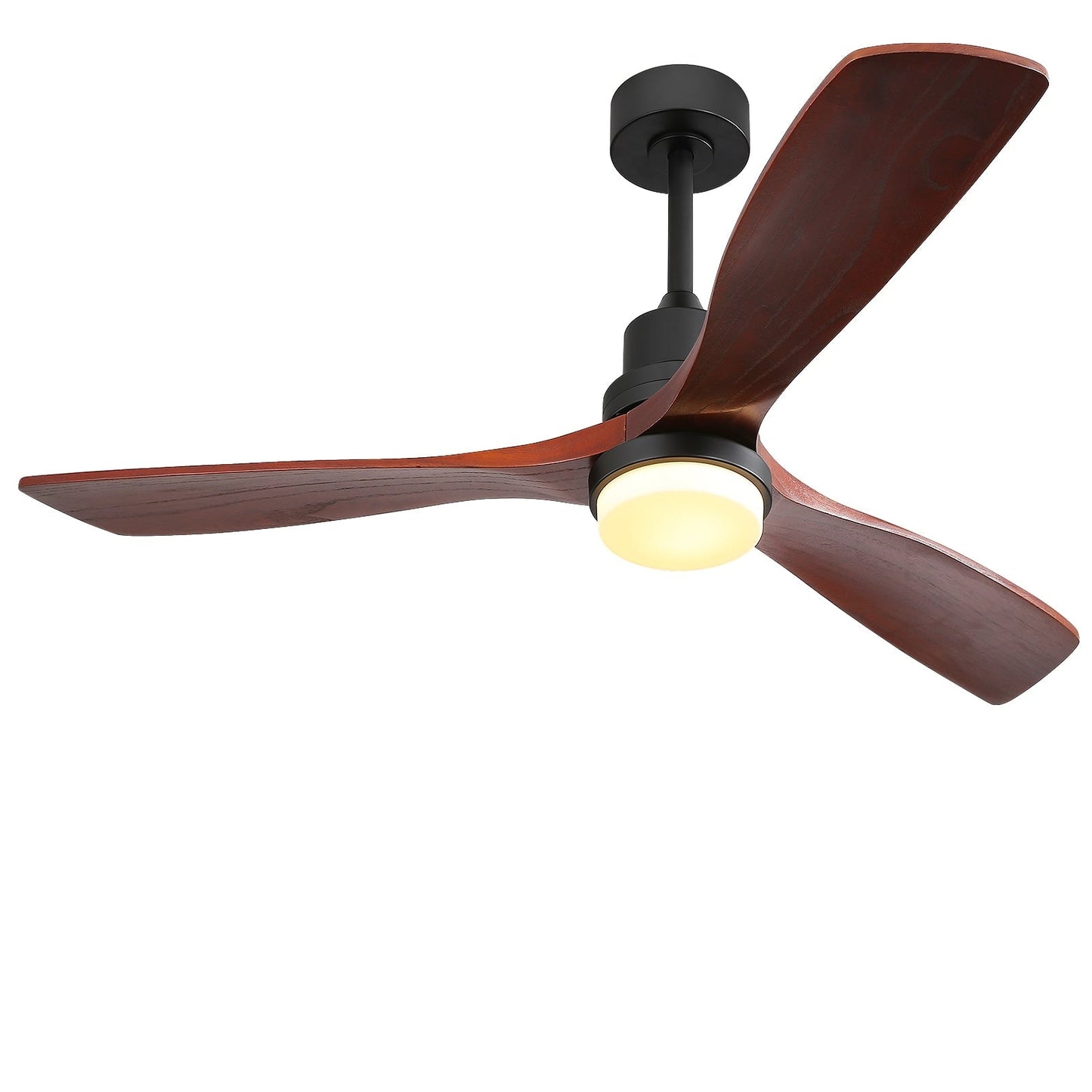 Ventilateur de plafond intérieur en bois Sofucor 52 avec télécommande, éclairage intégré en option.