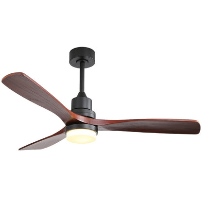 Ventilateur de plafond intérieur en bois Sofucor 52 avec télécommande, éclairage intégré en option.