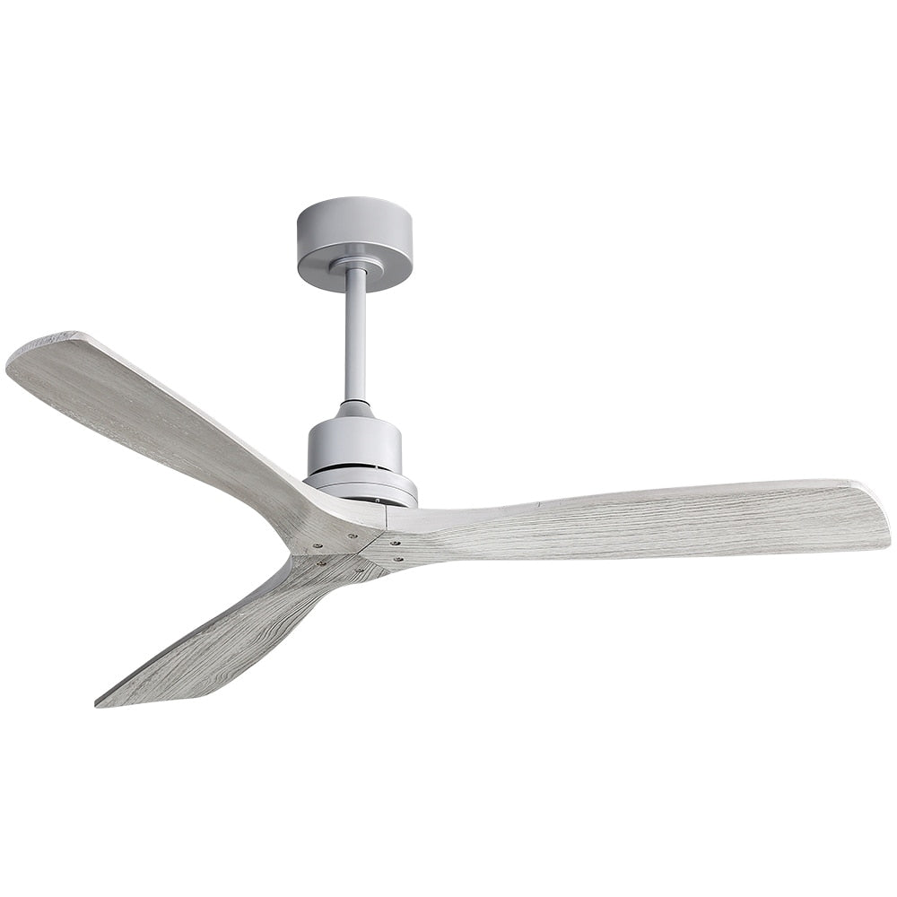 Ventilateur de plafond intérieur en bois Sofucor 52 avec télécommande, éclairage intégré en option.