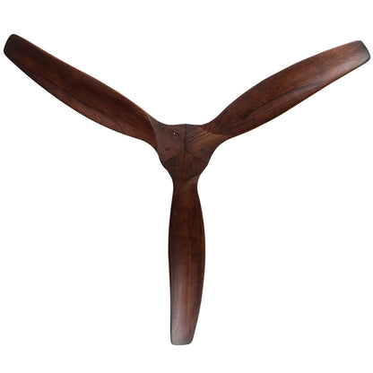 Ventilateur de plafond moderne de 52 pouces en bois massif/ABS avec télécommande (sans éclairage), 6 vitesses de ventilation, flux d'air réversible.