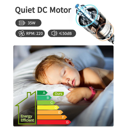 Ventilateur de plafond moderne de 52 pouces en bois massif/ABS avec télécommande (sans éclairage), 6 vitesses de ventilation, flux d'air réversible.