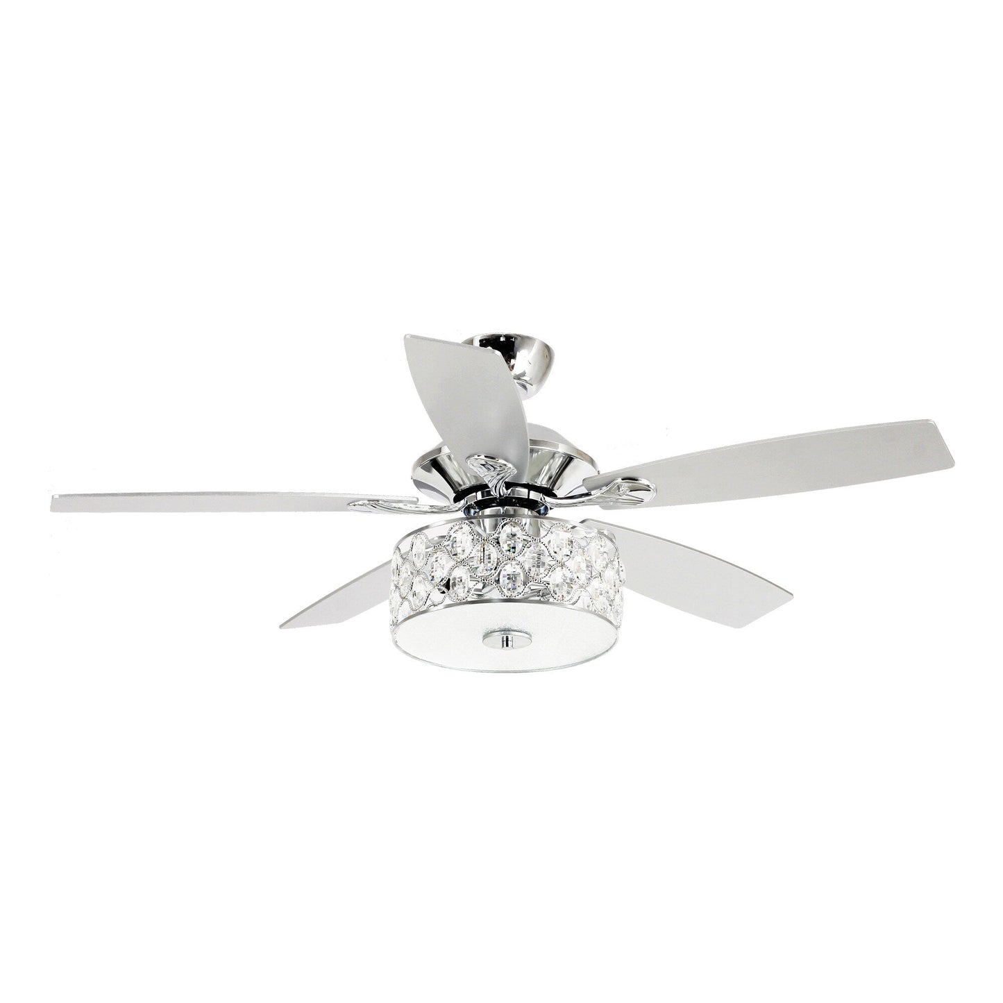 52 Lampe de plafond moderne à 4 lumières, lustre en cristal avec télécommande