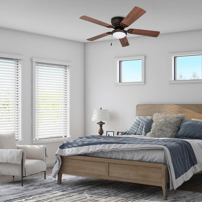 52 Prominence Home Benton Traditional Indoor LED Ceiling Fan with Light, Pull Chains