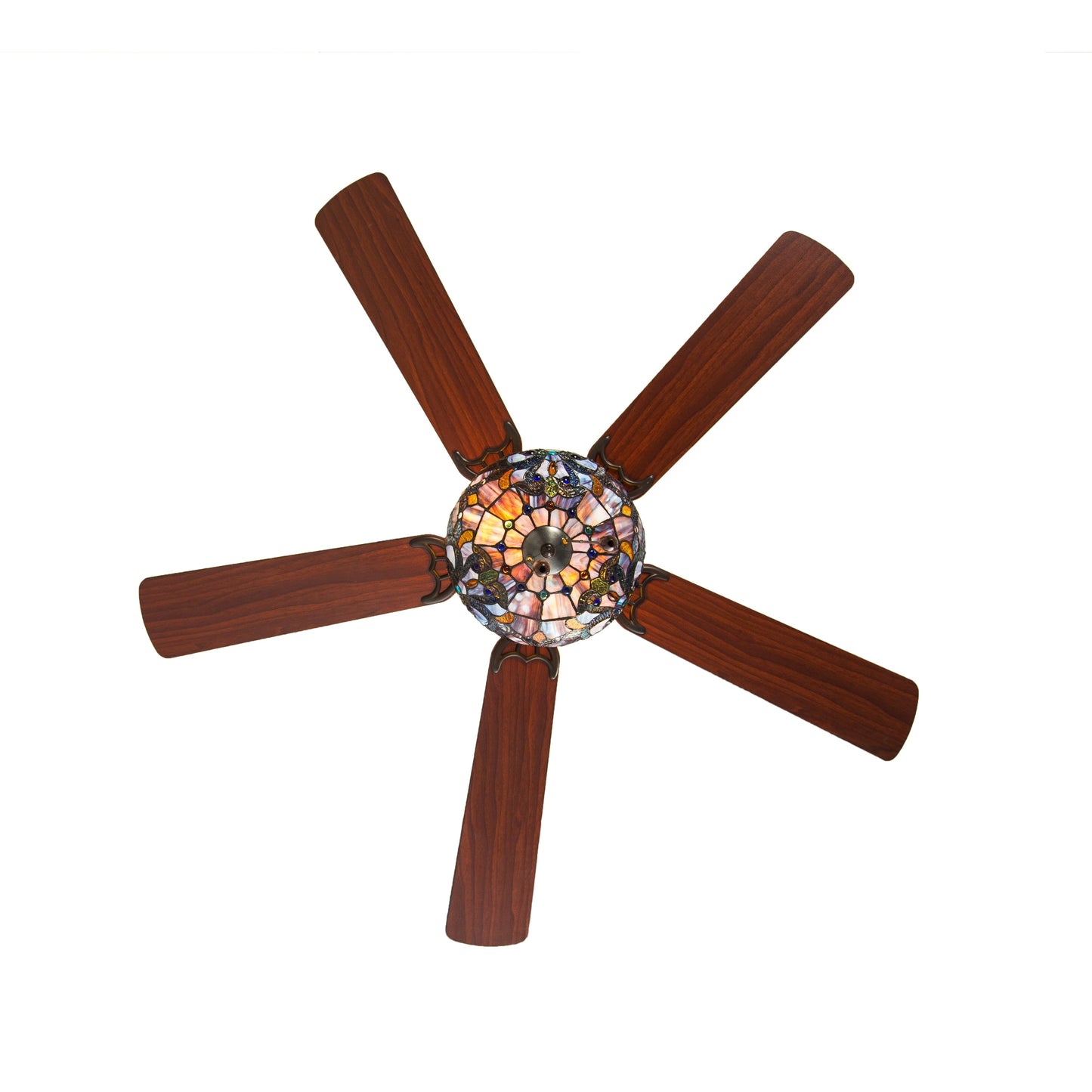 Ventilateur de plafond Copper Grove Guasipati Magna Carta de 52 pouces, style Tiffany - 52L x 52W x 16.5