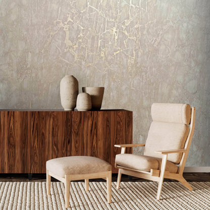 Rasch Enzo Marble Taupe/Gold Metallic Wallpaper - 538120