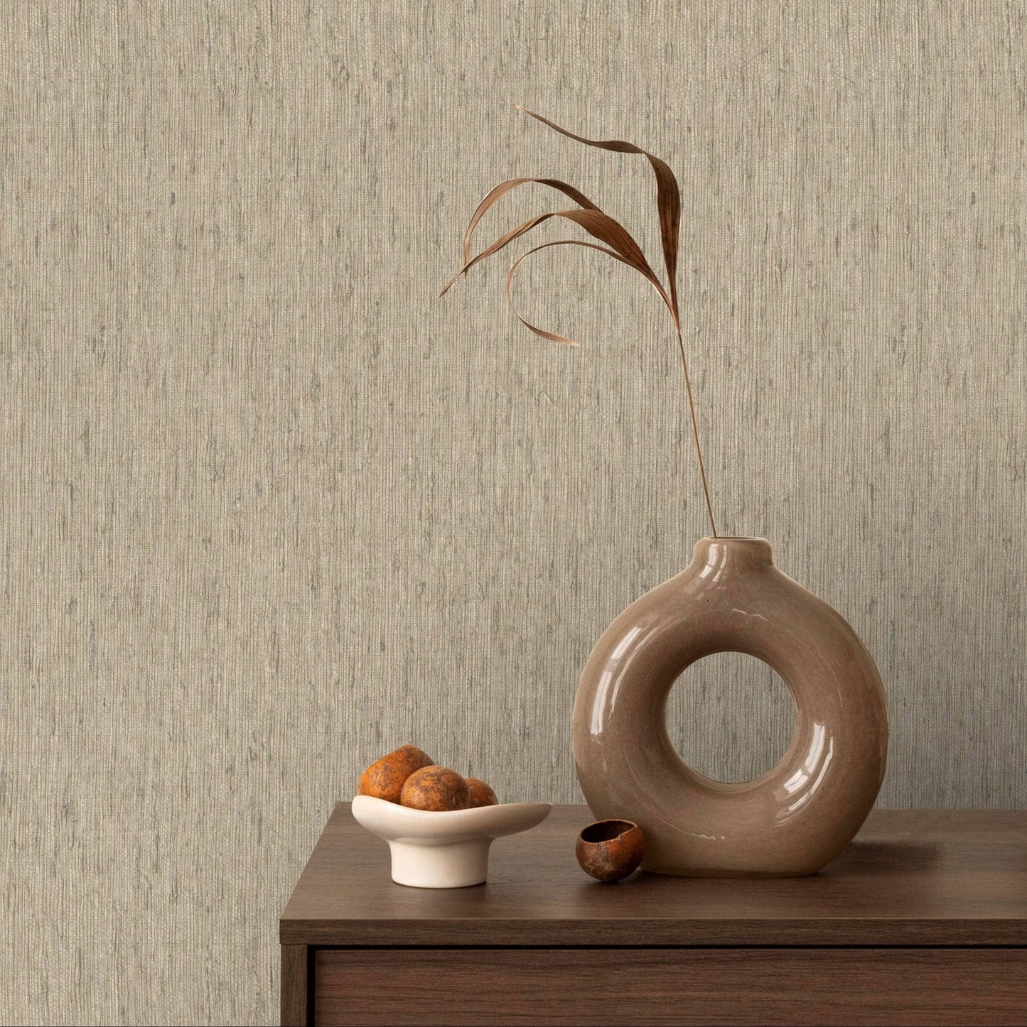 Rasch B55 Boho Textured Mushroom Wallpaper - 571059