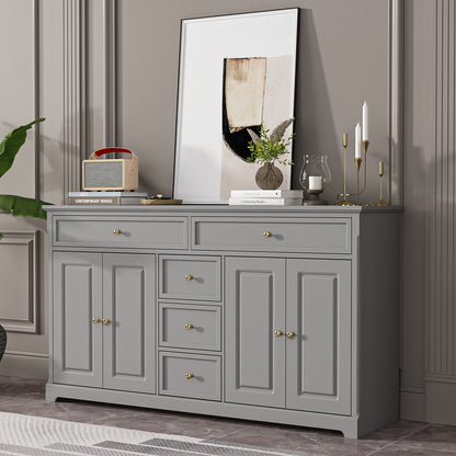 Buffet de rangement blanc laqué, style moderne contemporain du milieu du siècle, 59,1 pouces