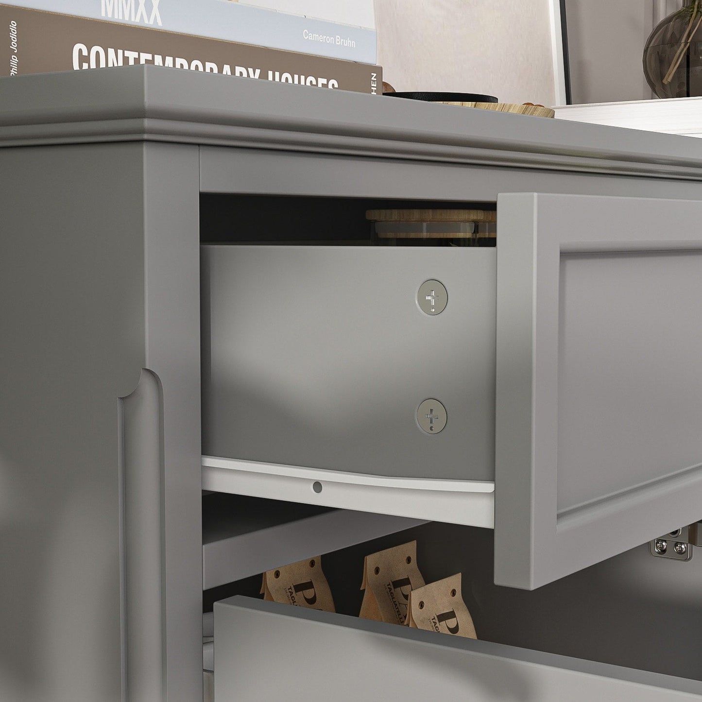 Buffet de rangement blanc laqué, style moderne contemporain du milieu du siècle, 59,1 pouces