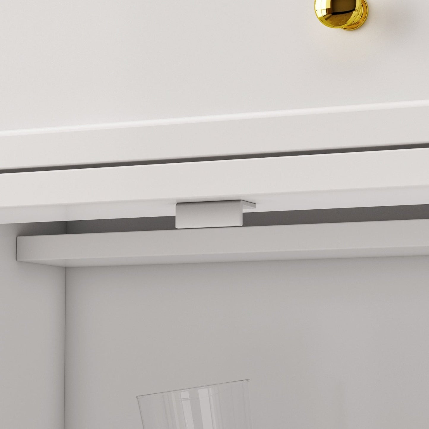 Buffet de rangement blanc laqué, style moderne contemporain du milieu du siècle, 59,1 pouces