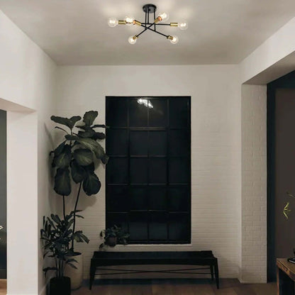 6 - Light Modern Metal 23.62'' Sputnik Semi-Flush Mount Ceiling Light