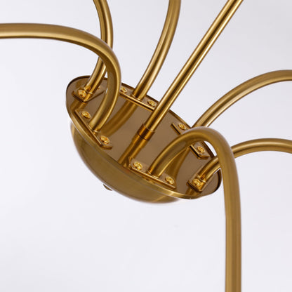 Luminaire minimaliste à 6 lumières de 64 pouces en noir mat / doré / chromé - N/A