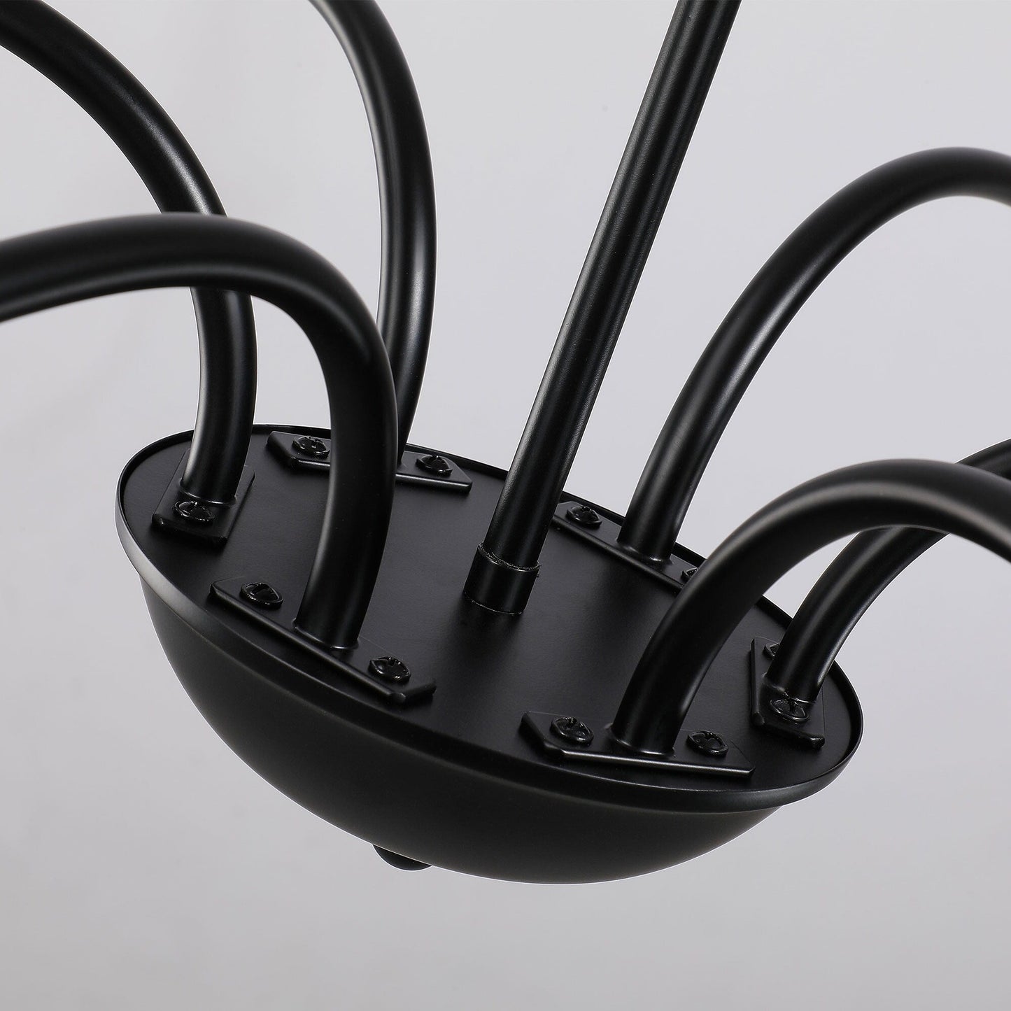 Luminaire minimaliste à 6 lumières de 64 pouces en noir mat / doré / chromé - N/A