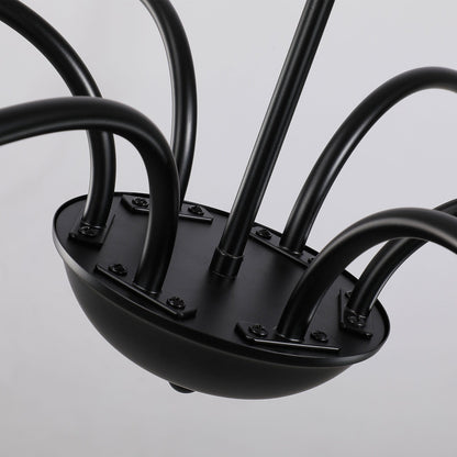 Luminaire minimaliste à 6 lumières de 64 pouces en noir mat / doré / chromé - N/A