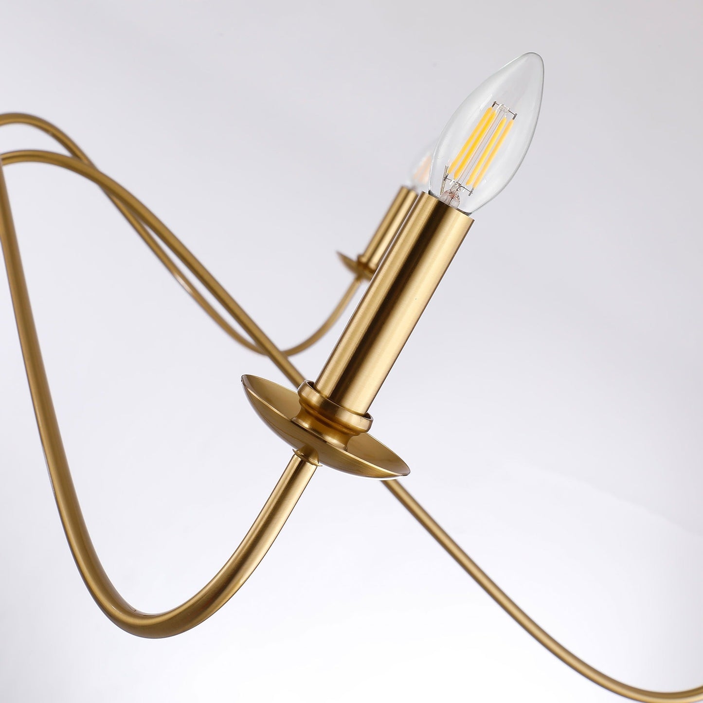 Luminaire minimaliste à 6 lumières de 64 pouces en noir mat / doré / chromé - N/A