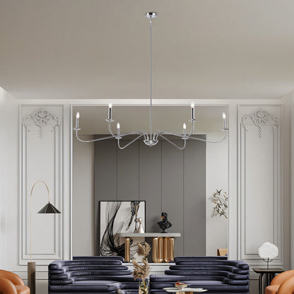 Luminaire minimaliste à 6 lumières de 64 pouces en noir mat / doré / chromé - N/A