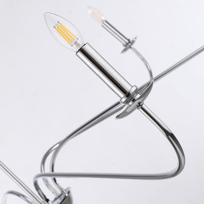 Luminaire minimaliste à 6 lumières de 64 pouces en noir mat / doré / chromé - N/A