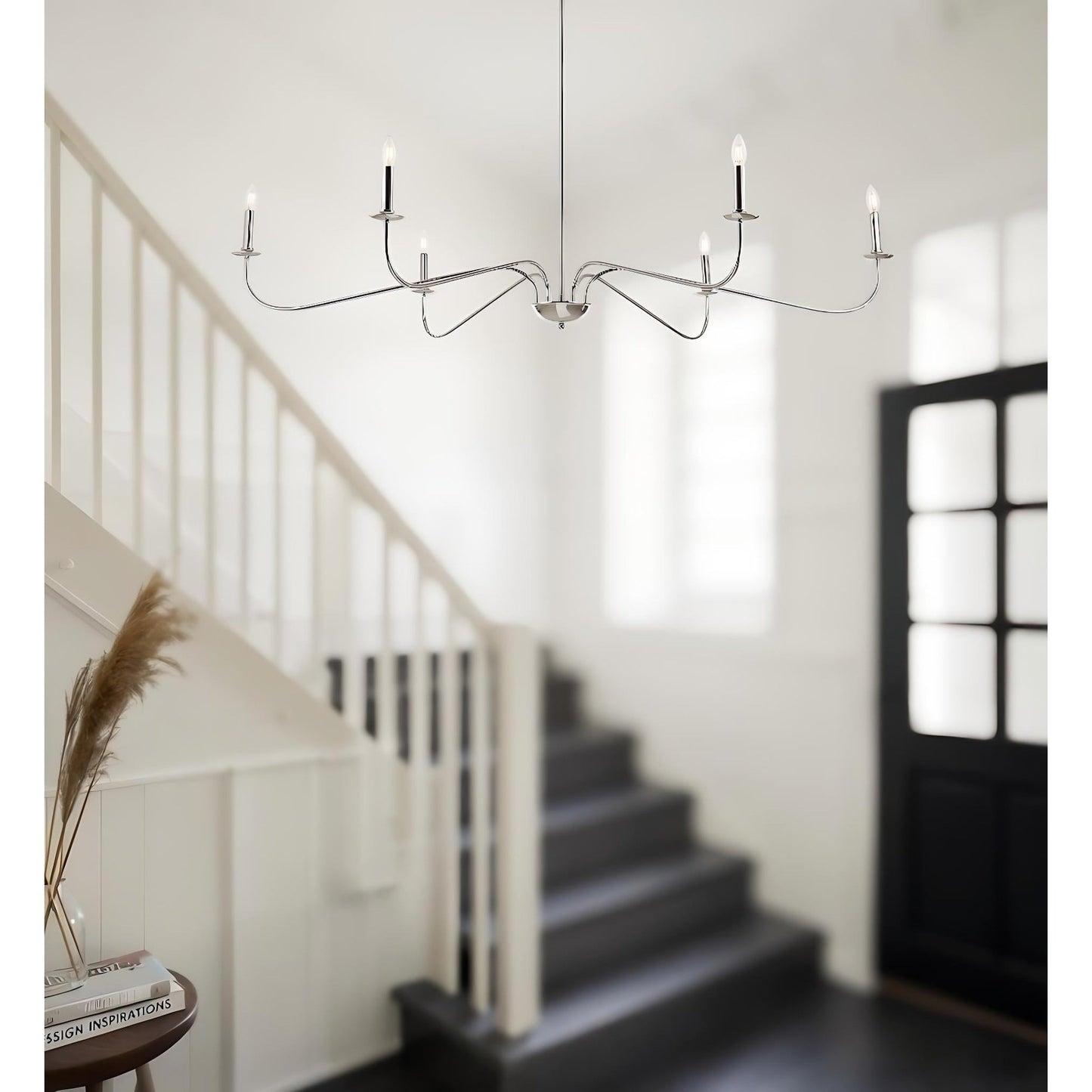 Luminaire minimaliste à 6 lumières de 64 pouces en noir mat / doré / chromé - N/A