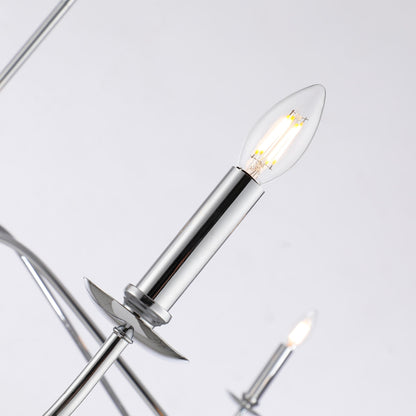 Luminaire minimaliste à 6 lumières de 64 pouces en noir mat / doré / chromé - N/A