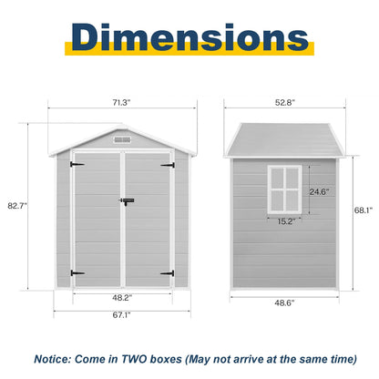 Abri de jardin en résine pour extérieur, résistant aux intempéries, avec plancher, Spire Tool Shed, 6 pi x 4 pi/6 pi x 8 pi/8 pi x 6 pi/8 pi x 10 pi