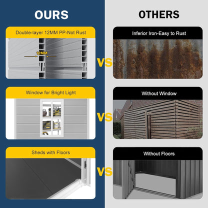 Abri de jardin en résine pour extérieur, résistant aux intempéries, avec plancher, Spire Tool Shed, 6 pi x 4 pi/6 pi x 8 pi/8 pi x 6 pi/8 pi x 10 pi