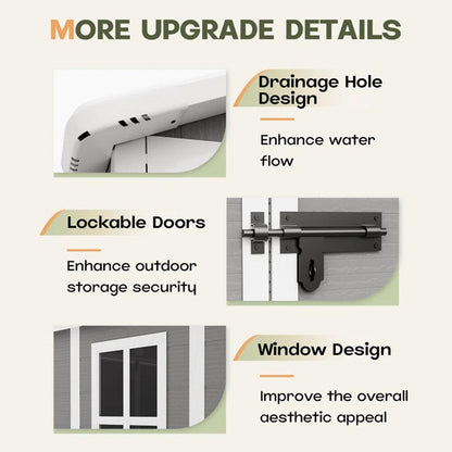 Abri de jardin en résine pour extérieur, résistant aux intempéries, avec plancher, Spire Tool Shed, 6 pi x 4 pi/6 pi x 8 pi/8 pi x 6 pi/8 pi x 10 pi
